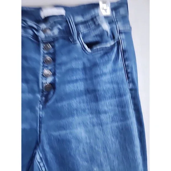 Flying Monkey Womens Jeans Skinny Low Rise Blue Denim Whiskering Stone Wash 31 - Picture 10 of 10